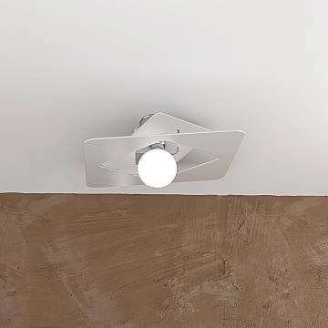 Plafoniera Moderna Wacky Metallo Bianco 1 Luce E27 45Cm Plafoniera Moderna Wacky Metallo Bianco 1 Luce E27 45Cm