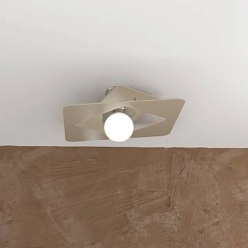 Plafoniera Moderna Wacky Metallo Sabbia 1 Luce E27 45Cm Plafoniera Moderna Wacky Metallo Sabbia 1 Luce E27 45Cm