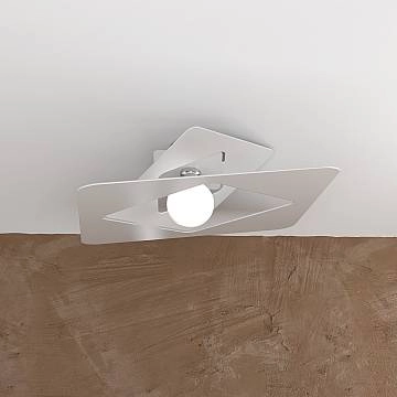Plafoniera Industrial-Minimal Wacky Metallo Bianco 1 Luce E27 Plafoniera Industrial-Minimal Wacky Metallo Bianco 1 Luce E27
