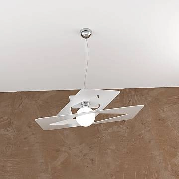 Sospensione Moderna Wacky Metallo Bianco 1 Luce E27 60Cm Sospensione Moderna Wacky Metallo Bianco 1 Luce E27 60Cm