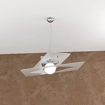 Sospensione Moderna Wacky Metallo Grigio 1 Luce E27 60Cm Sospensione Moderna Wacky Metallo Grigio 1 Luce E27 60Cm