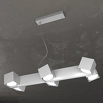 Sospensione Moderna Rotation Metallo Grigio 6 Luci Gx53 Sospensione Moderna Rotation Metallo Grigio 6 Luci Gx53