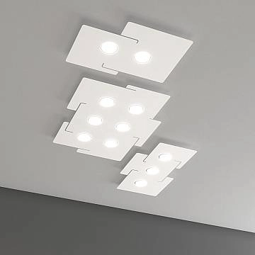 Plafoniera Moderna Echo Metallo Bianco 3 Luci Gx53