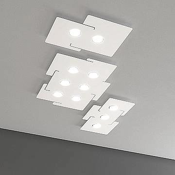 Plafoniera Moderna Echo Metallo Bianco 6 Luci Gx53