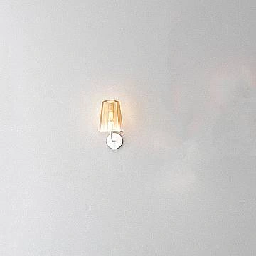 Applique Contemporanea Shaded Metallo Cromo Vetro Ambra 1 Luce E27