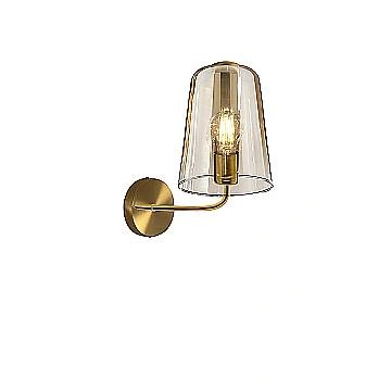 Applique Filo Contemporanea Shaded Metallo Ottone Vetro Ambra 1 Luce E27