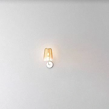 Applique Contemporanea Shaded Metallo Ottone Vetro Ambra 1 Luce E27