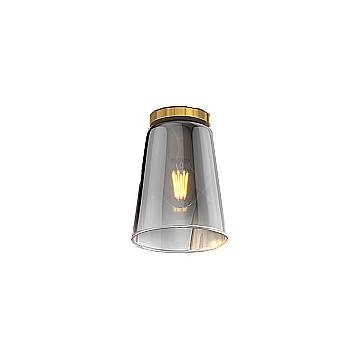 Plafoniera Contemporanea Shaded Metallo Ottone Vetro Cromo 1 Luce E27