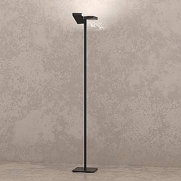 Piantana Moderna Style Metallo Nero Vetro Bianco 6 Luci Gx53