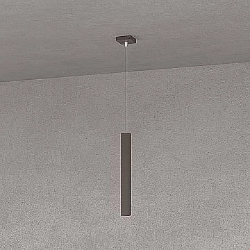 Sospensione Moderna Square Tube Metallo Marrone 1 Luce Gu10 Sospensione Moderna Square Tube Metallo Marrone 1 Luce Gu10