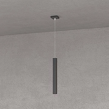 Sospensione Moderna Square Tube Metallo Nero 1 Luce Gu10 Sospensione Moderna Square Tube Metallo Nero 1 Luce Gu10