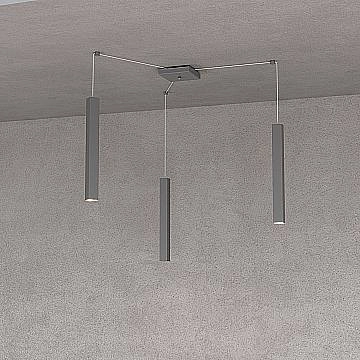 Sospensione Moderna Square Tube Metallo Antracite 3 Luci Gu10 Sospensione Moderna Square Tube Metallo Antracite 3 Luci Gu10