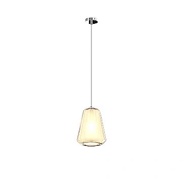 Sospensione Contemporanea Double Skin Gamma Metallo Cromo Vetro Ambra 1 Luce E27