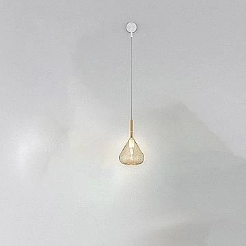 Applique Contemporanea Kona Metallo Bianco Vetro Ambra 1 Luce E27
