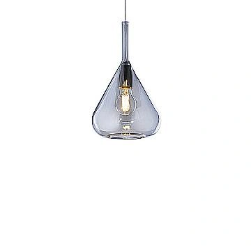 Applique Contemporanea Kona Metallo Cromo Vetro Blu 1 Luce E27