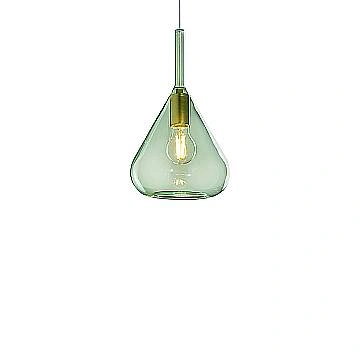 Applique Contemporanea Kona Metallo Verde Vetro Ottone Satinato 1 Luce E27