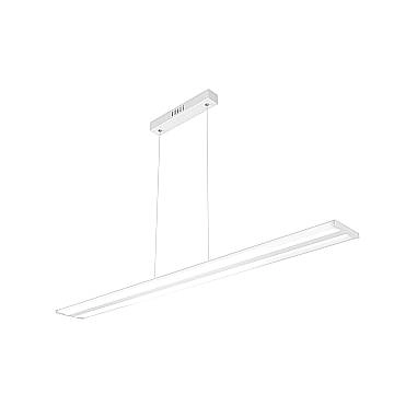 Sospensione Moderna Double Track Metallo Bianco E Diffusore Acrilico Led 40W
