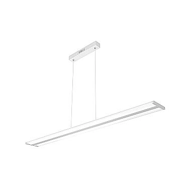 Sospensione Moderna Double Track Metallo Grgio E Diffusore Acrilico Led 40W
