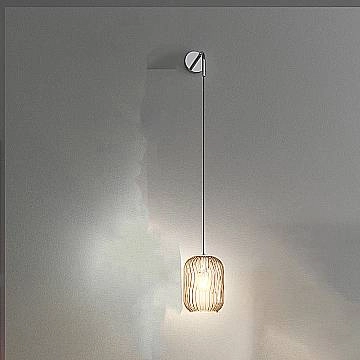 Applique Contemporanea Tender Metallo Cromo Vetro Ambra 1 Luce E27