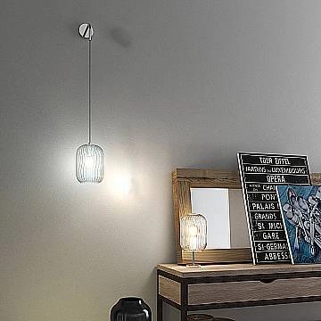 Applique Contemporanea Tender Metallo Cromo Vetro Verde 1 Luce E27