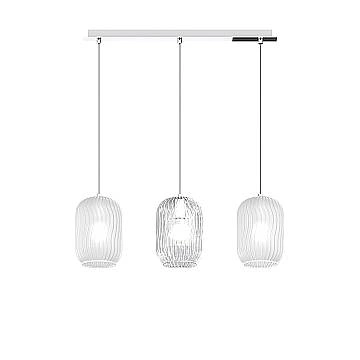 Sospensione Contemporanea Tender Metallo Cromo Vetro Bianco 3 Luci E27