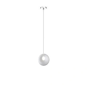 Sospensione Contemporanea Eclipse Metallo Cromo Vetro Bianco Fog 1 Luce G9