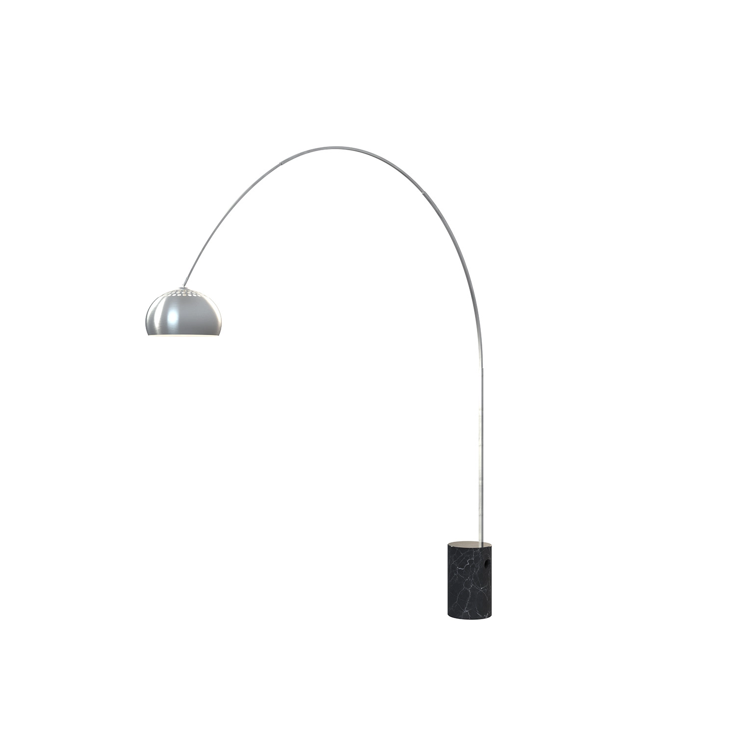Piantana Contemporanea Turning Marmo Nero Cilindro Metallo Cromo 1 Luce E27 1187_B6-CUP