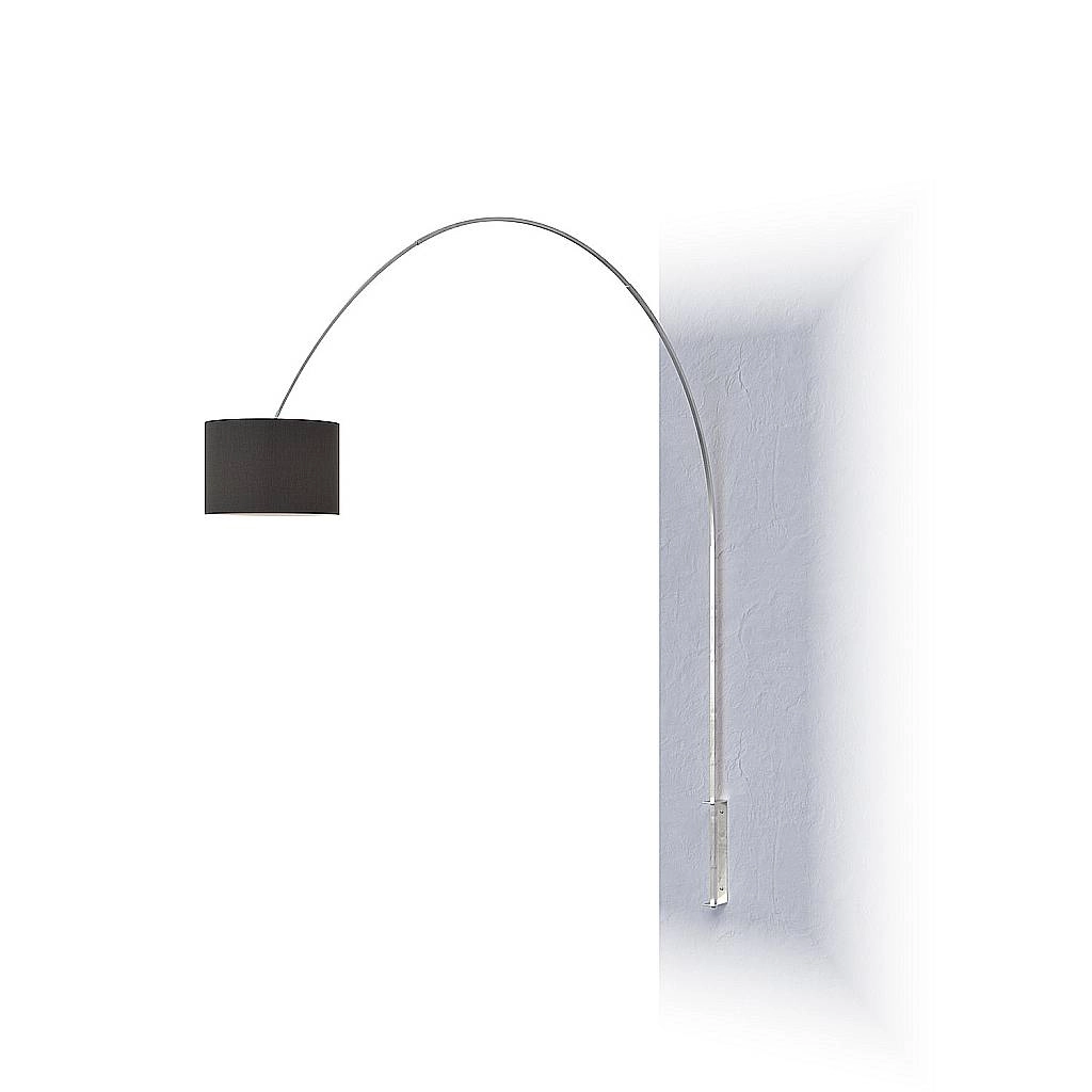 Piantana Contemporanea Turning Metallo Cromo Tessuto Nero 1 Luce E27 1187_B7-CIN