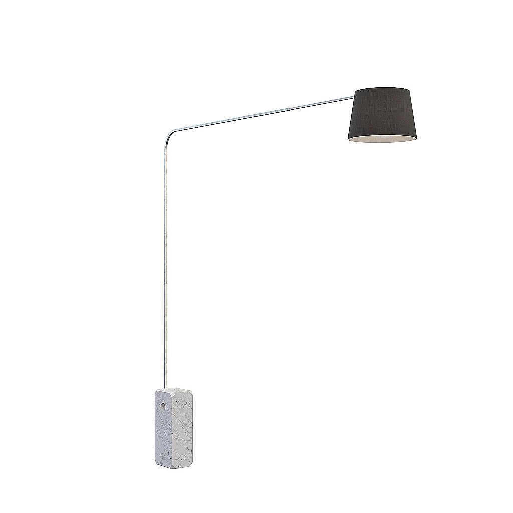 Piantana Contemporanea Corner Marmo Bianco Diffusore Tessuto Nero 1 Luce E27 1189_B1-CON