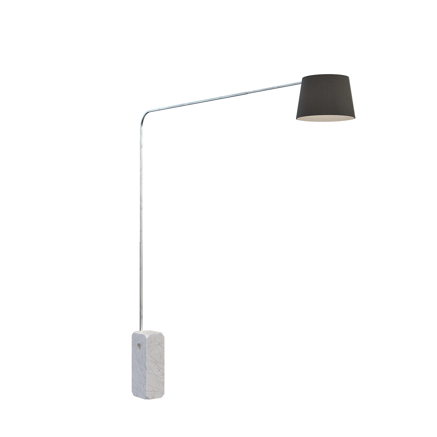 Piantana Contemporanea Corner Marmo Bianco Diffusore Tessuto Nero 1 Luce E27 1189_B1-CON