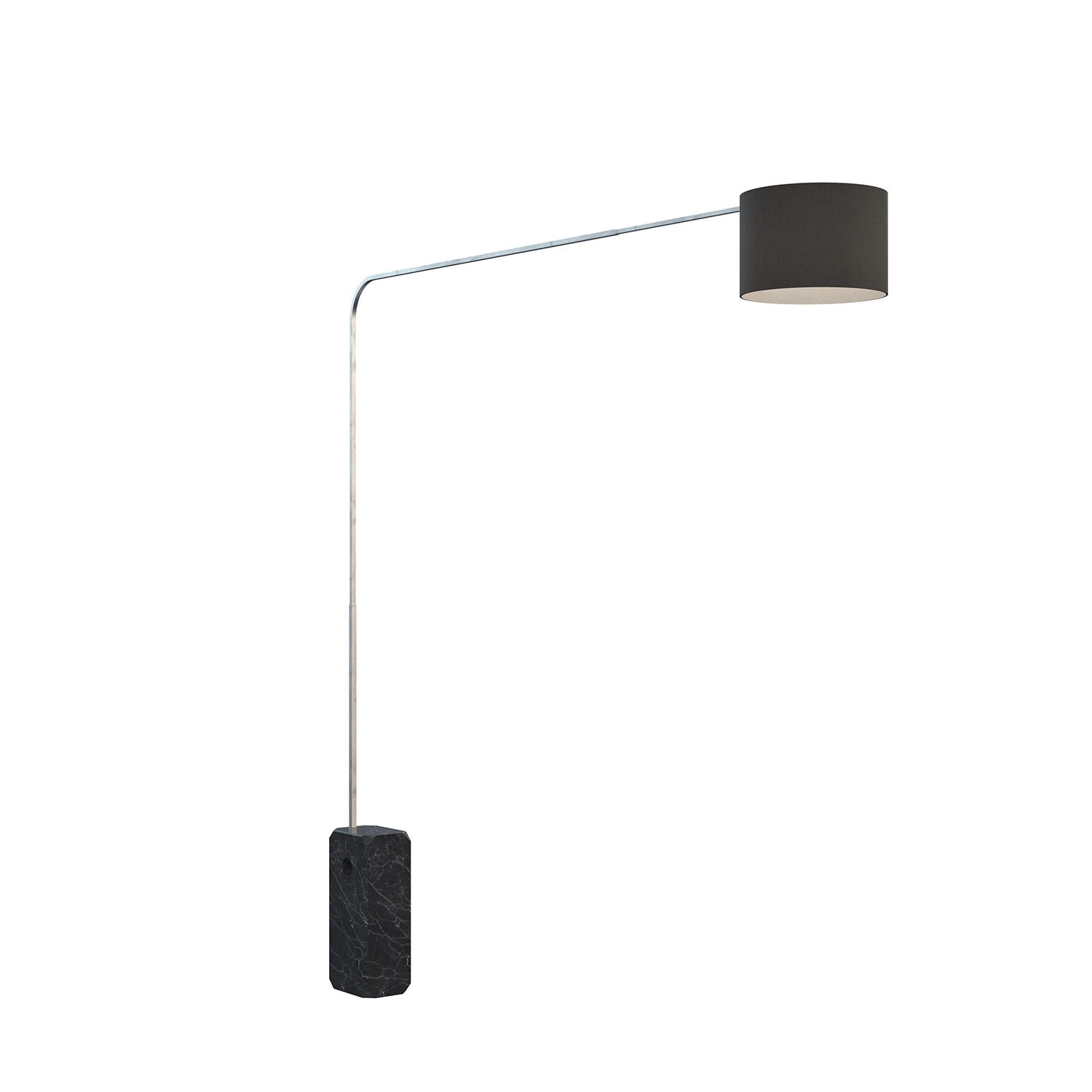Piantana Contemporanea Corner Marmo Nero Tessuto Nero 1 Luce E27 1189_B2-CIN