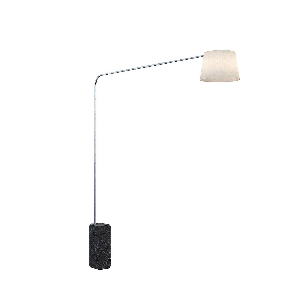 Piantana Contemporanea Corner Marmo Nero Diffusore Tessuto Bianco 1 Luce E27 1189_B2-COB