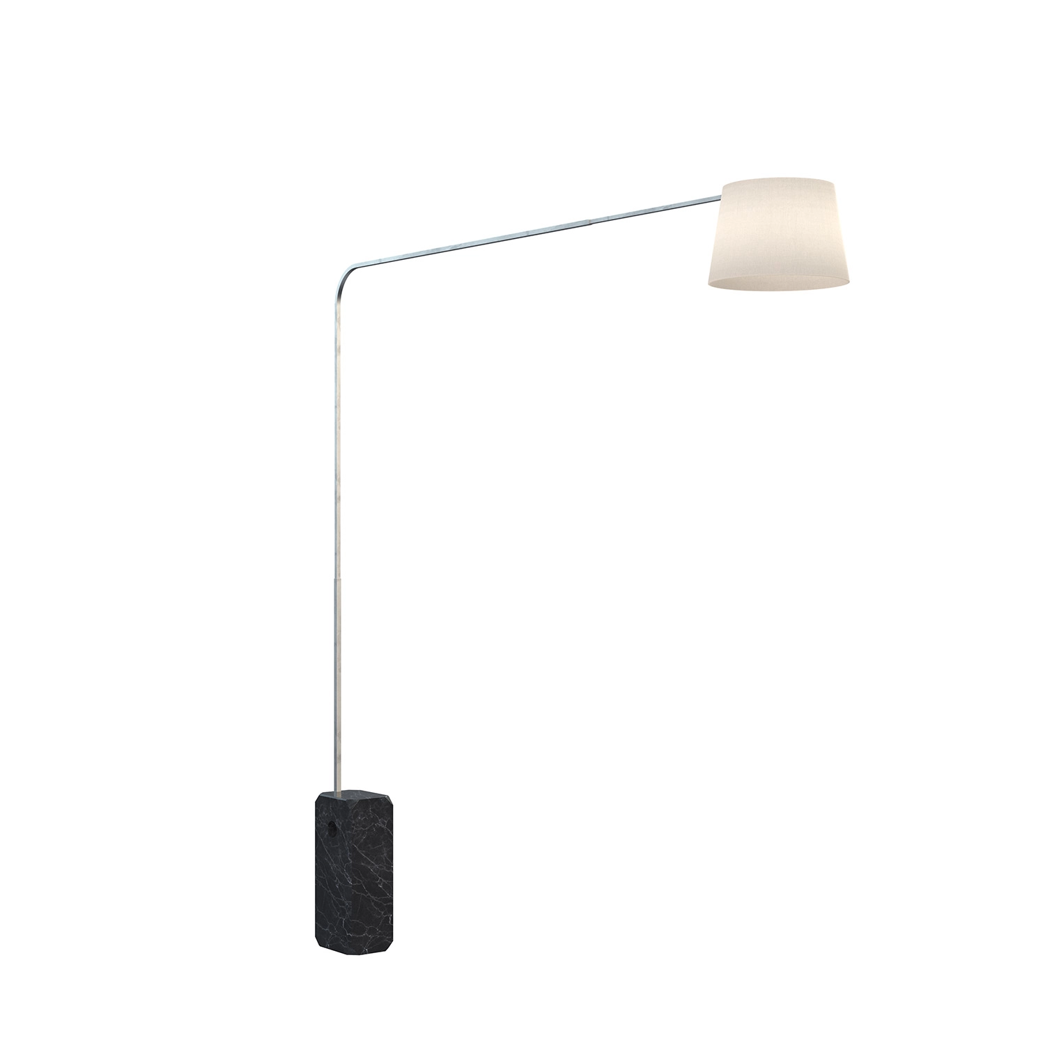 Piantana Contemporanea Corner Marmo Nero Diffusore Tessuto Bianco 1 Luce E27 1189_B2-COB