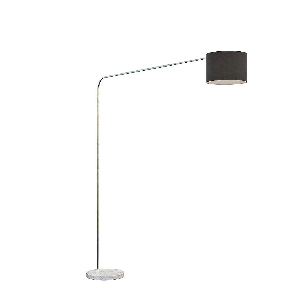 Piantana Contemporanea Corner Marmo Basso Bianco Tessuto Nero 1 Luce E27 1189_B3-CIN