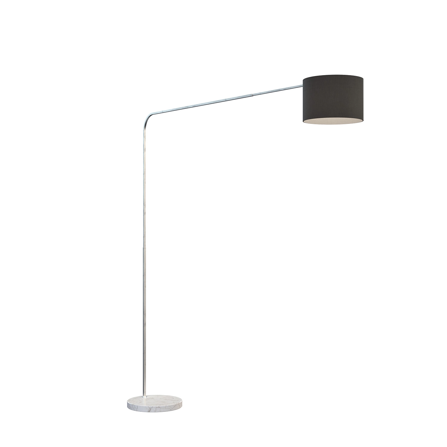 Piantana Contemporanea Corner Marmo Basso Bianco Tessuto Nero 1 Luce E27 1189_B3-CIN