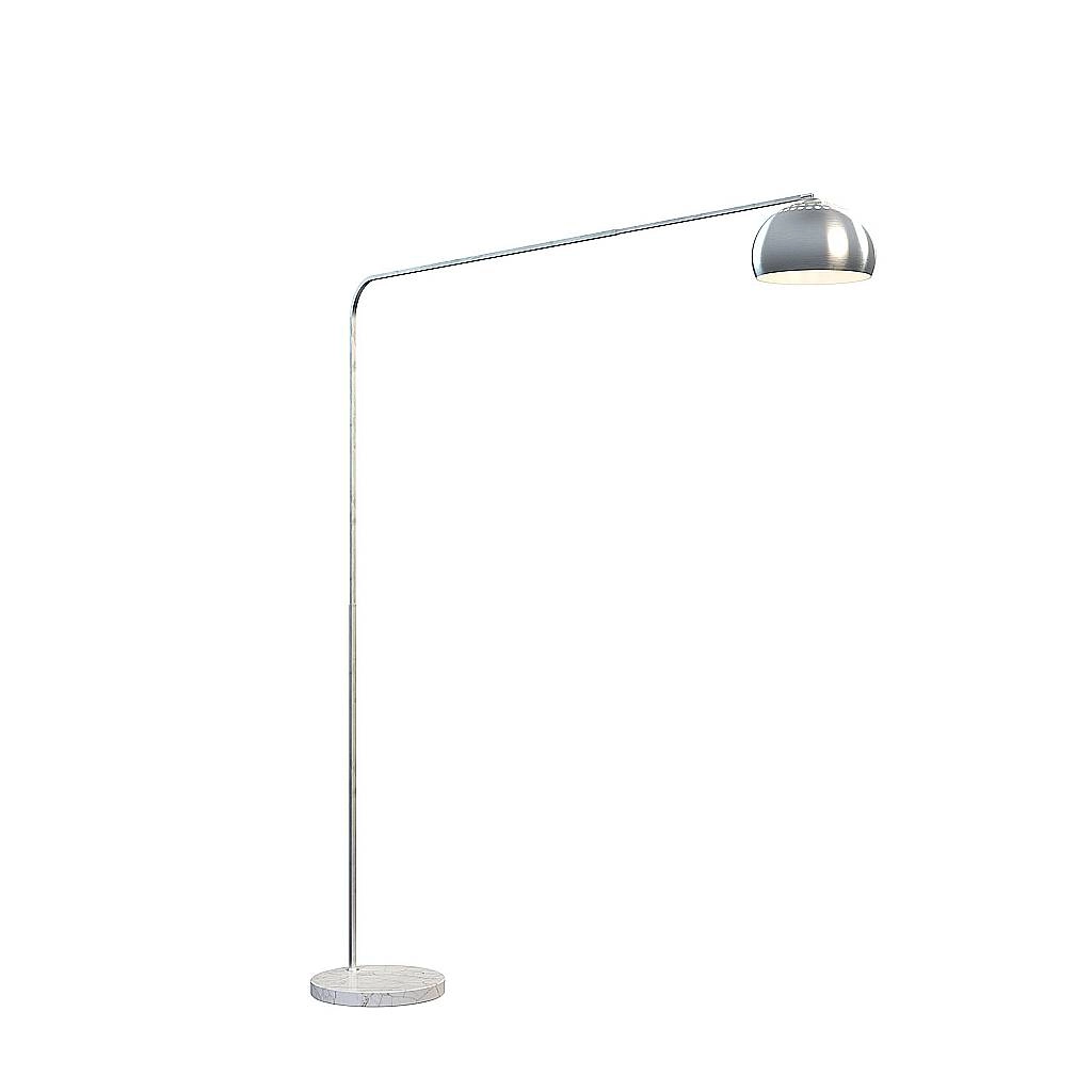 Piantana Contemporanea Corner Marmo Basso Bianco Metallo Cromo 1 Luce E27 1189_B3-CUP