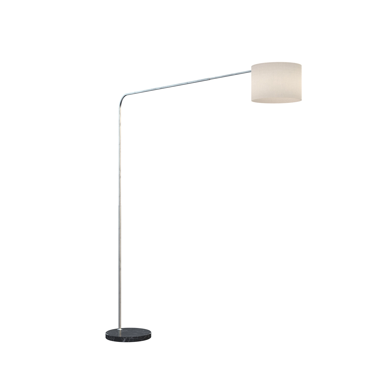 Piantana Contemporanea Corner Marmo Basso Nero Tessuto Bianco 1 Luce E27 1189_B4-CIB