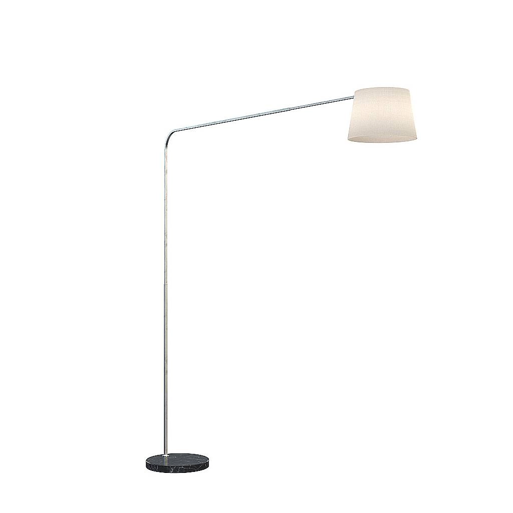 Piantana Contemporanea Corner Marmo Basso Nero Diffusore Bianco 1 Luce E27 1189_B4-COB