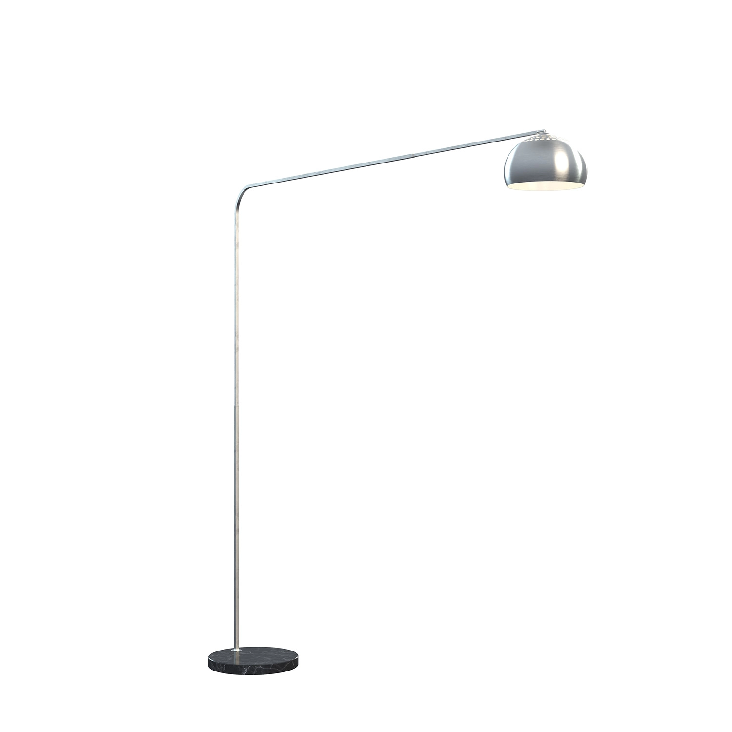 Piantana Contemporanea Corner Marmo Basso Nero Metallo Cromo 1 Luce E27 1189_B4-CUP