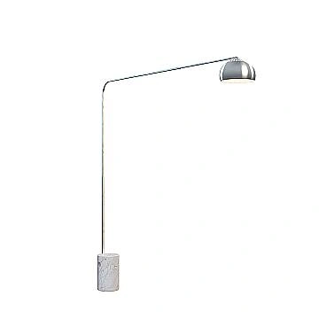 Piantana Contemporanea Corner Marmo Alto Bianco Metallo Cromo 1 Luce E27