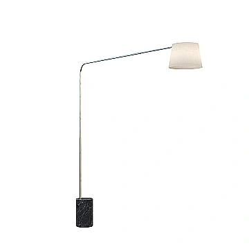 Piantana Contemporanea Corner Marmo Alto Nero Diffusore Bianco 1 Luce E27