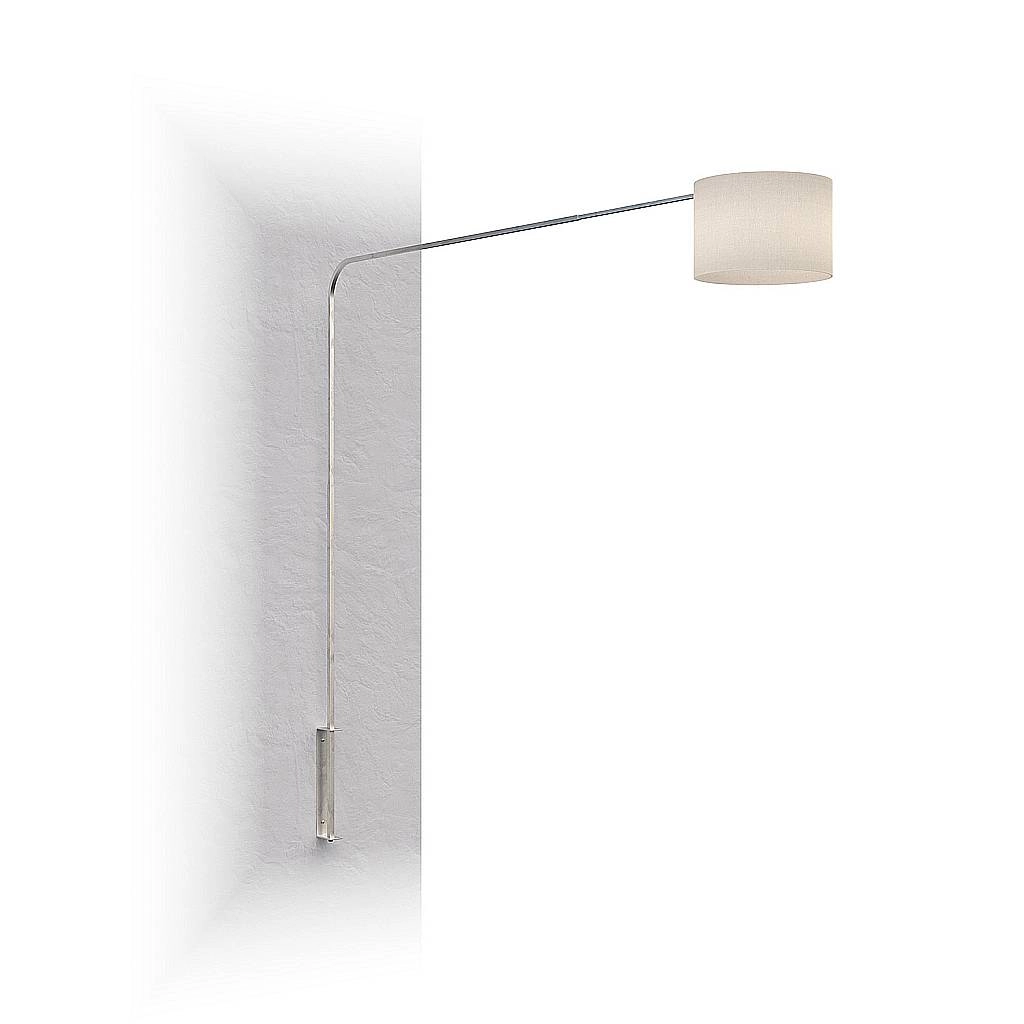 Piantana Contemporanea Corner Metallo Cromo Tessuto Bianco 1 Luce E27 1189_B7-CIB