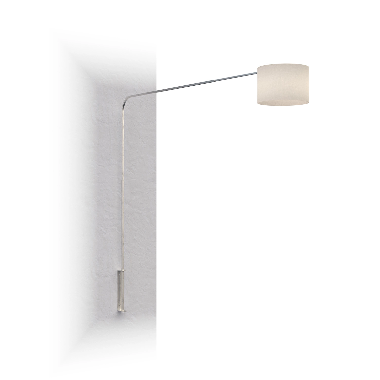 Piantana Contemporanea Corner Metallo Cromo Tessuto Bianco 1 Luce E27 1189_B7-CIB