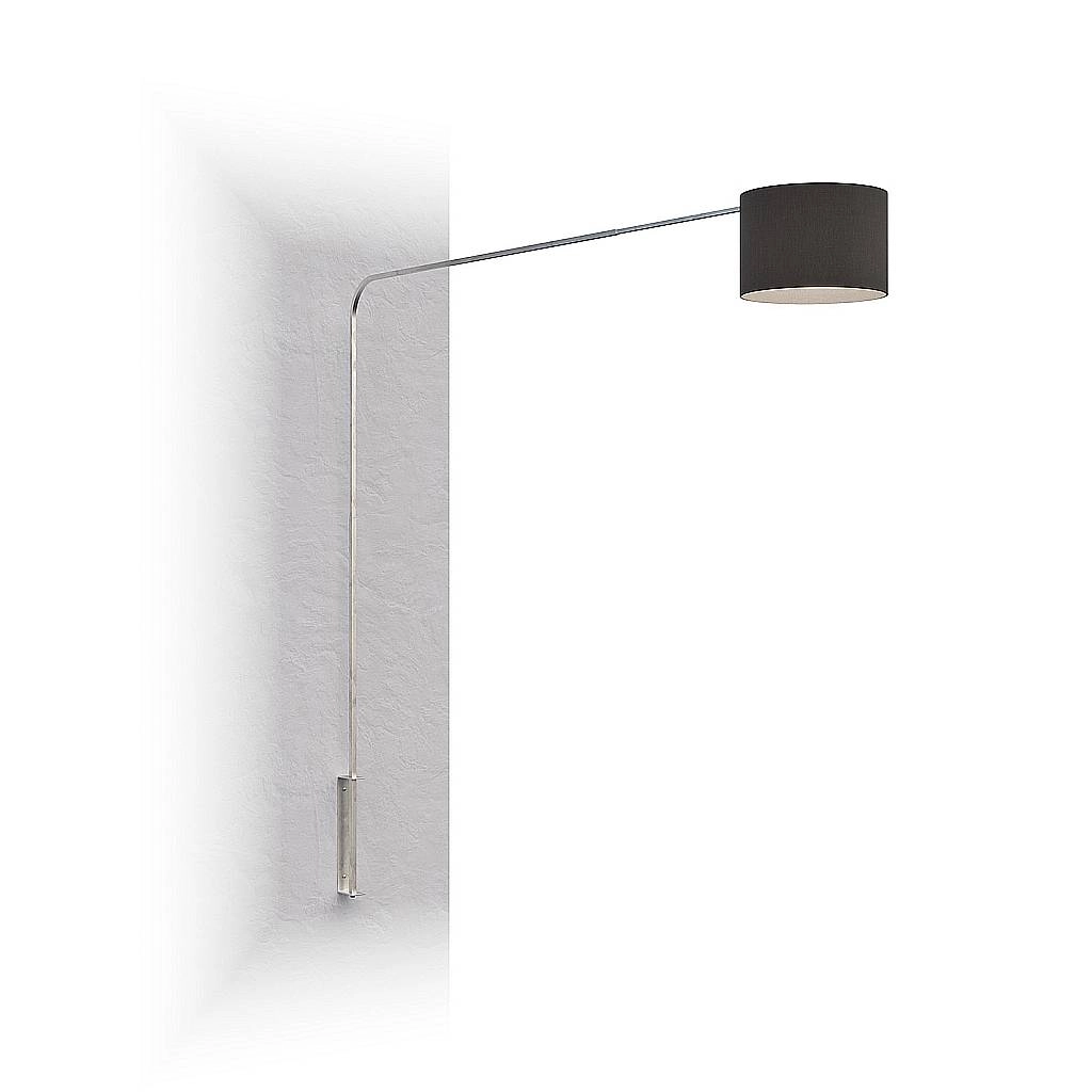 Piantana Contemporanea Corner Metallo Cromo Tessuto Nero 1 Luce E27 1189_B7-CIN