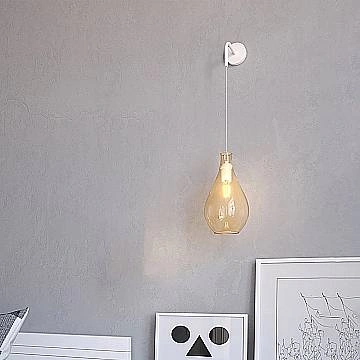 Applique Contemporanea Drop 2.0 Metallo Ambra Vetro Ambra 1 Luce E27