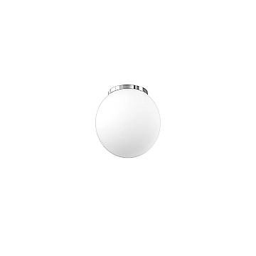 Plafoniera Contemporanea Mars Metallo Cromo Vetro Bianco 1 Luce E27 D20Cm