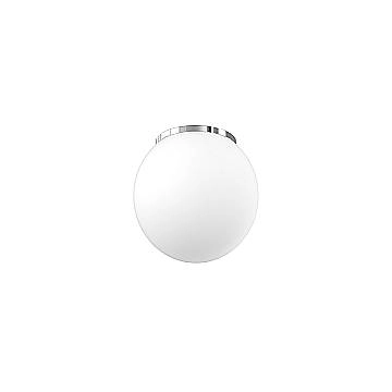 Plafoniera Contemporanea Mars Metallo Cromo Vetro Bianco 1 Luce E27 D25Cm