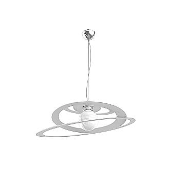 Sospensione Industrial-Minimal Bungee Metallo Bianco 1 Luce E27 D50Cm