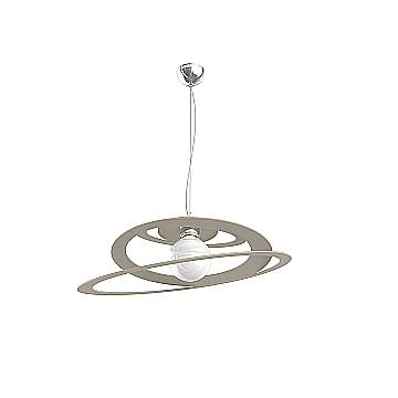 Sospensione Industrial-Minimal Bungee Metallo Sabbia 1 Luce E27 D50Cm