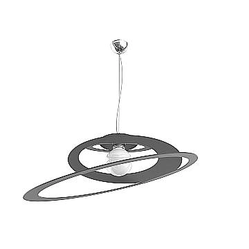 Sospensione Industrial-Minimal Bungee Metallo Antracite 1 Luce E27 D70Cm